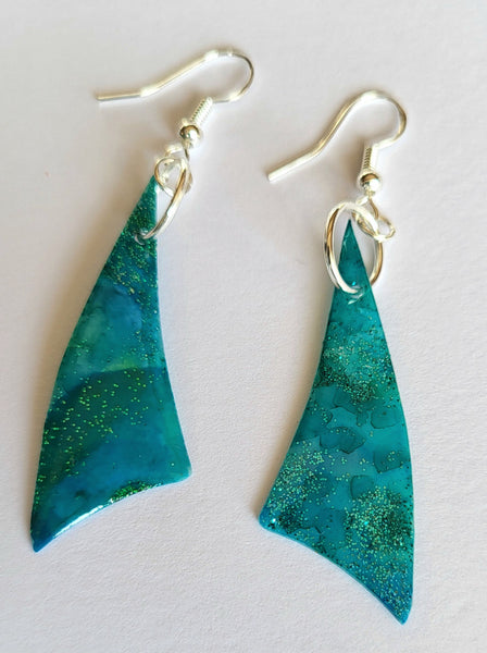 Handmade Sail Inspired Resin Earrings.