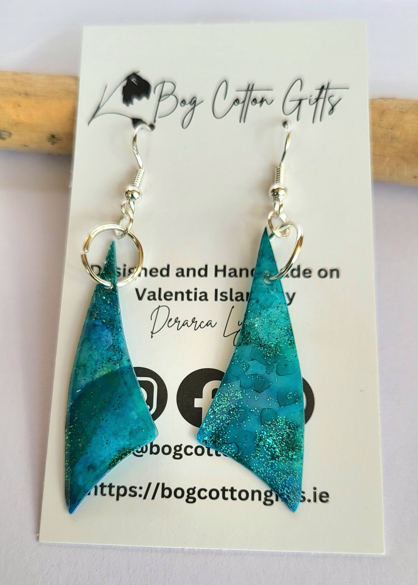 Handmade Sail Inspired Resin Earrings.