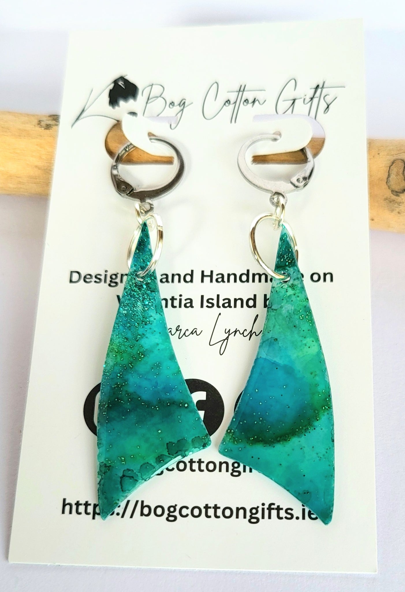 Handmade Sail Inspired Resin Earrings.