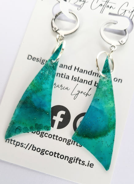 Handmade Sail Inspired Resin Earrings.