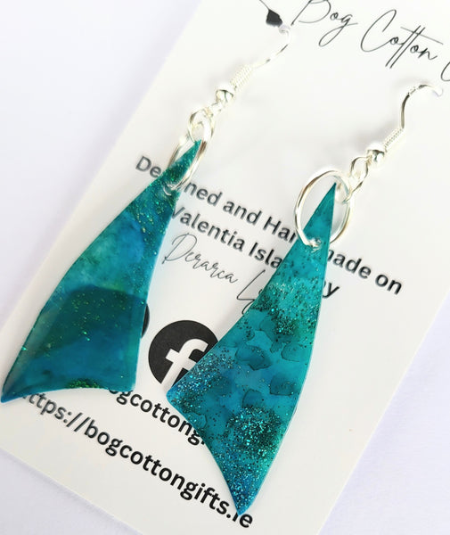 Handmade Sail Inspired Resin Earrings.