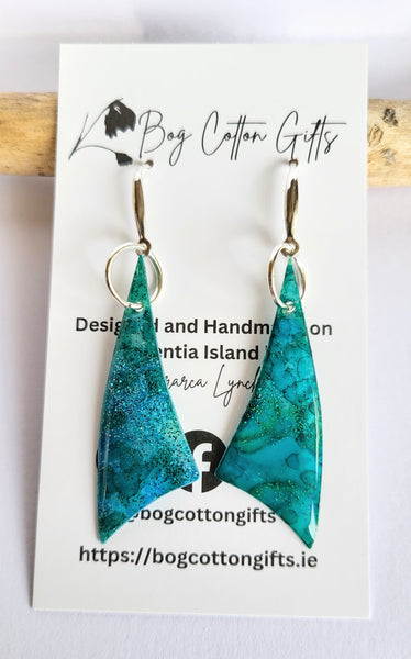 Handmade Sail Inspired Resin Earrings.