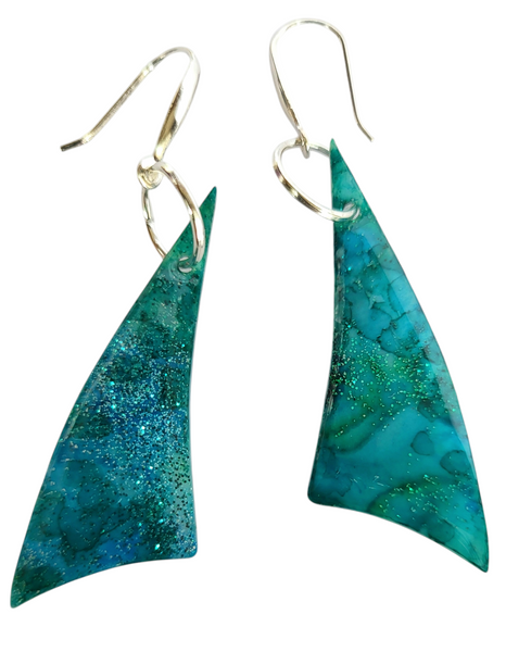 Handmade Sail Inspired Resin Earrings.