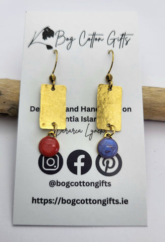 Handmade Textured Brass Earrings